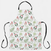 Holly Berries, Blätter, Snowflake Weihnachtsmuster Schürze (Vorderseite)
