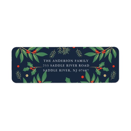 Holly Berries Blume Rücksendeadresse (Vorne)