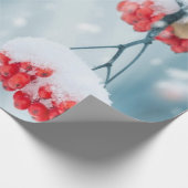 Holly Berries Branches Snow Holiday Geschenkpapier (Ecke)