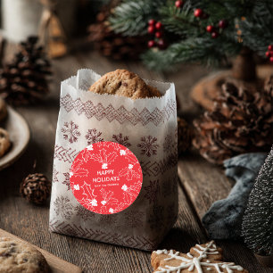Holly Berries Christmas CUSTOM Rot Runder Aufkleber