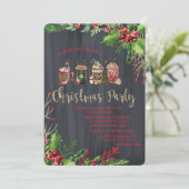 Holly Berries, Christmas Drinks Company Einladung (Stehend Vorderseite)
