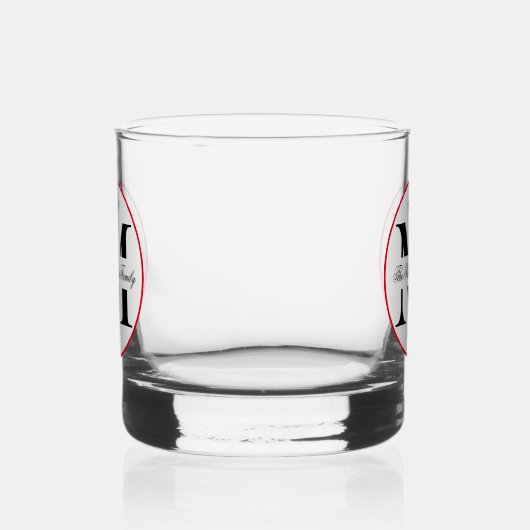 Holly Berries Christmas Holiday Monogram Family Whiskyglas (Links)