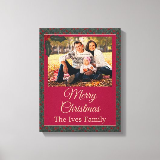 Holly Berries Christmas Leinwanddruck (Vorderseite)