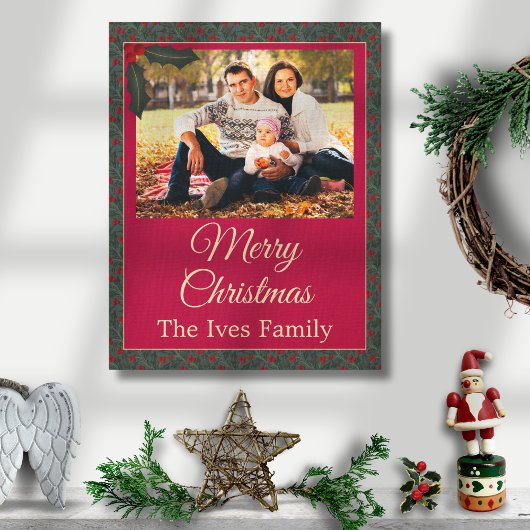 Holly Berries Christmas Leinwanddruck