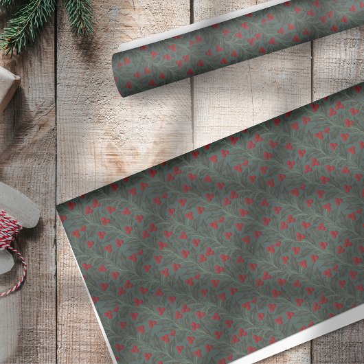 Holly Berries Christmas Seidenpapier