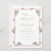Holly Berries Christmas Theme Wedding Einladung (Vorderseite)