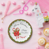 Holly Berries Christmas und Candy Canes Pappteller (Party)