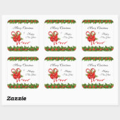 Holly Berries Christmas und Candy Canes Quadratischer Aufkleber (Blatt)