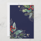 Holly Berries Christmas Wedding Bridal Brunch Einladung (Rückseite)