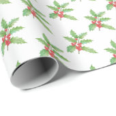 Holly berries Christmas wrapping paper Geschenkpapier (Rolleneckpunkt)