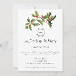 Holly Berries Company Logo Weihnachts-Party Einladung