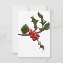 Holly Berries Flat Christmas Card Einladung