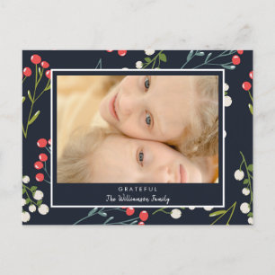 Holly Berries Foto Weihnachtskarte Postkarte