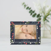 Holly Berries Foto Weihnachtskarte Postkarte (Stehend Vorderseite)