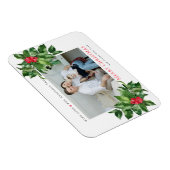 Holly Berries Frame Christmas Personalisiertes Fot Magnet (Rechte Seite)