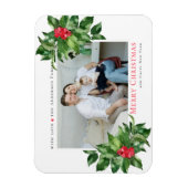 Holly Berries Frame Christmas Personalisiertes Fot Magnet (Vertikal)