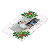 Holly Berries Frame Christmas Personalisiertes Fot Magnet (Linke Seite)