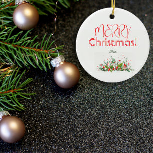 Holly Berries Frohe Weihnachtswasserfarbe Keramik Ornament