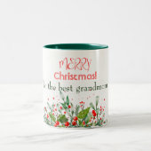 Holly Berries Frohe Weihnachtswasserfarbe Zweifarbige Tasse (Mittel)