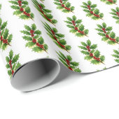 Holly & Berries Geschenkpapier (Rolleneckpunkt)