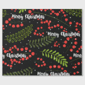 Holly Berries Geschenkpapier (Flach)