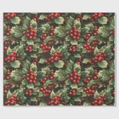 Holly & Berries Geschenkpapier (Flach)