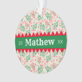 Holly Berries & Greenery Personalisiert Ornament (Vorderseite)
