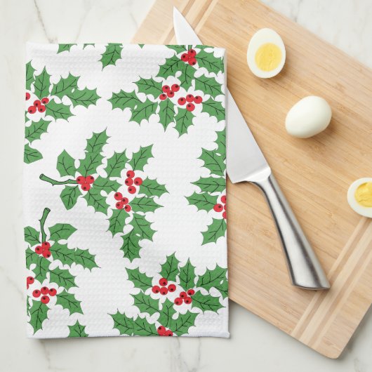 Holly Berries Handtuch (Viertel Falte)