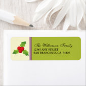 Holly Berries Holiday Address Labels (Limon) (Insitu)