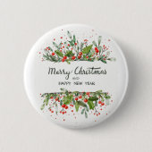 Holly Berries Holiday Button Button (Vorderseite)