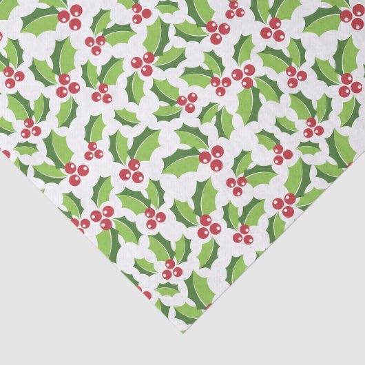 Holly Berries Holly Blätter Mistletoe Holiday Seidenpapier (Ausschnitt)