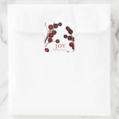 Holly Berries JoChristmas Holiday Quadratischer Aufkleber (Tasche)