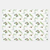 Holly Berries Mistletoe Ferns Christmas Pattern Geschenkpapier Set (Vorderseite 2)
