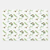 Holly Berries Mistletoe Ferns Christmas Pattern Geschenkpapier Set (Vorderseite)