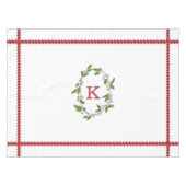 Holly Berries Monogram Holiday Tableclout Tischdecke (Vorderseite (Horizontal))