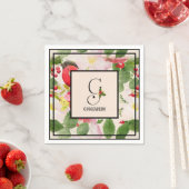 Holly Berries Monogram Letter G Family Name Paper Serviette (Beispiel)