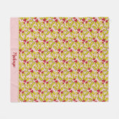 Holly Berries Name Festive Whimsy Weihnachten Fleecedecke (Vorderseite (Horizontal))