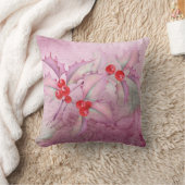 Holly Berries on Purple Kissen (Decke)