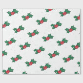 Holly Berries on WHITE Geschenkpapier (Flach)