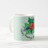 Holly Berries on Zickzack Customizable Kaffeetasse (Vorderseite Links)