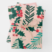 Holly Berries Pattern Geschenkpapier Set (Beispiel)