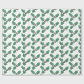 Holly Berries Pattern Weihnachtsfeiertagen Geschenkpapier (Flach)
