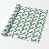 Holly Berries Pattern Weihnachtsfeiertagen Geschenkpapier (Ungerollt)