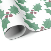 Holly Berries Pattern Weihnachtsfeiertagen Geschenkpapier (Rolleneckpunkt)