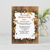 Holly Berries Pine Cone Weihnachtsfest Party Einladung (Stehend Vorderseite)