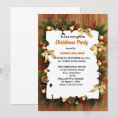 Holly Berries Pine Cone Weihnachtsfest Party Einladung (Vorne/Hinten)