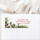 Holly Berries & Pine Custom Rücksendeadressen-Aufk (Insitu)