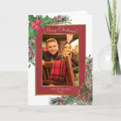 Holly Berries & Pine Fest Weihnachten Foto (Vorderseite)