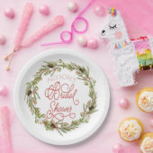 Holly Berries Pine Wreath Holiday Brautparty Pappteller (Party)