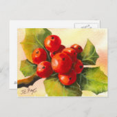 Holly Berries Postkarte (Vorne/Hinten)